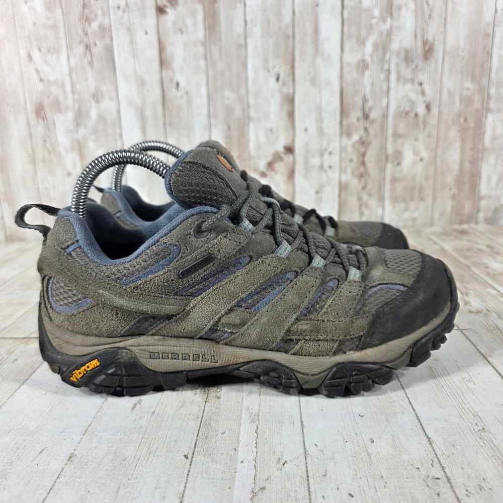 Merrell Moab 2 Waterproof Hiking Shoes Granite Blue Suede Vibram Womens 8 J06026